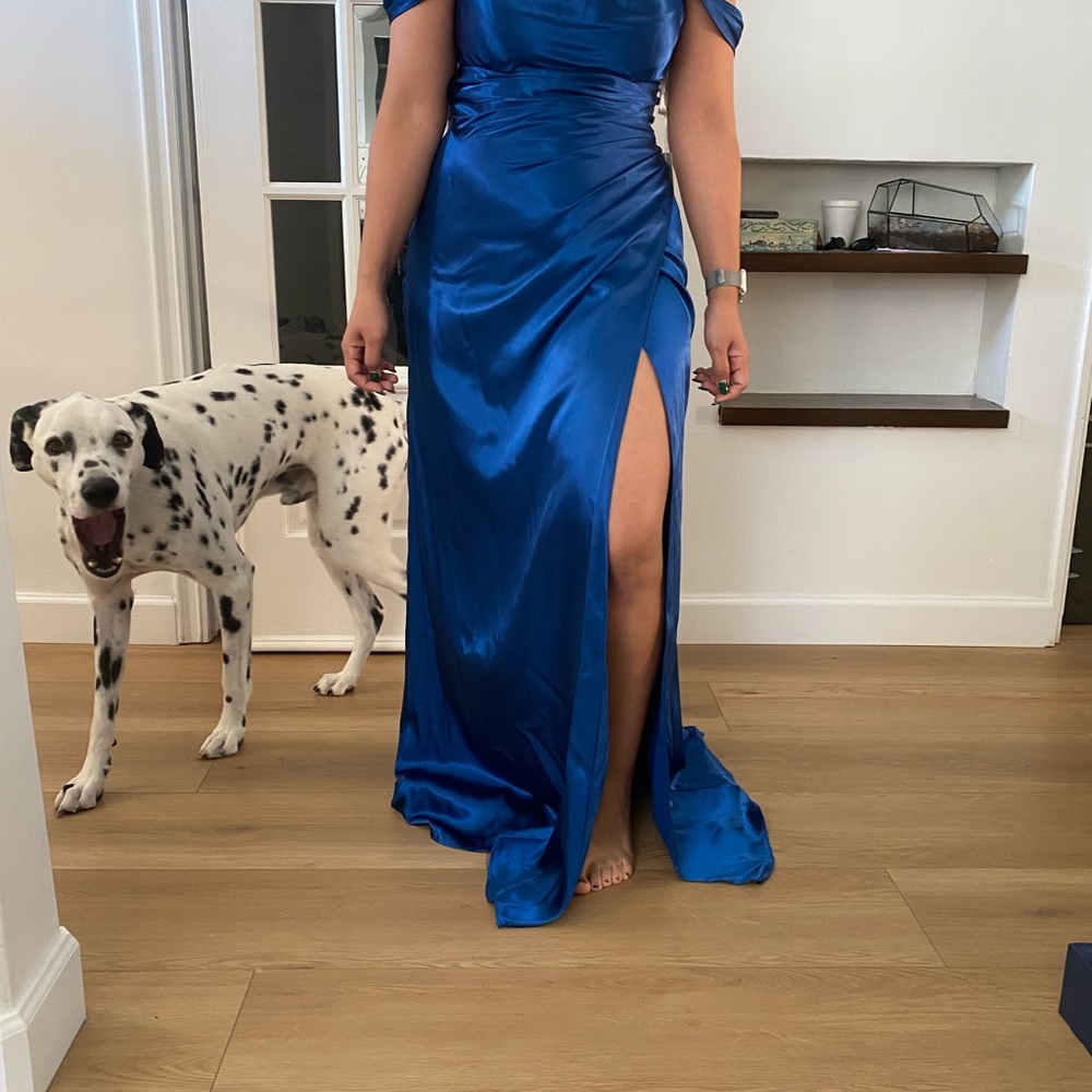 David’s bridal bridesmaid dress sapphire